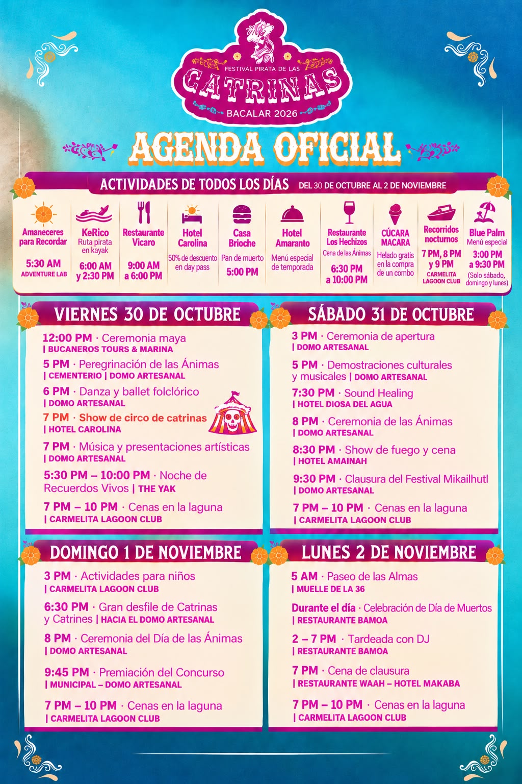 FESTIVAL Pirata de las Catrinas - Bacalar