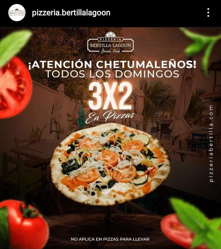 3x2 en pizzas todos los domingos